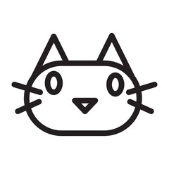 cat icon in black line style