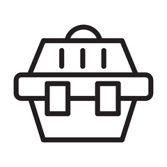 pet cage icon in black outline style