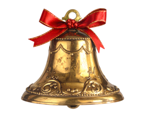 Christmas bell ornament isolated on transparent background