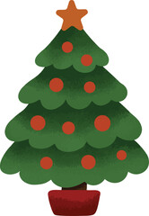 Classic Christmas Tree in Red Pot