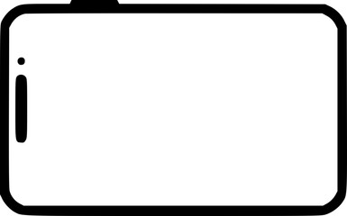 Phone Screen Outline Icon Silhouette for Mobile Application
