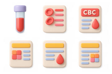 Colorful cartoon medical icons for healthcare and education design