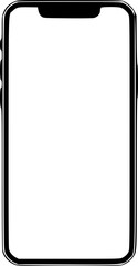 Clean Phone Screen Outline Silhouette for UI Design Template