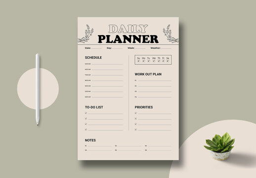 Daily Planner Template Layout