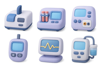 Modern medical device icons collection for healthcare design and communication