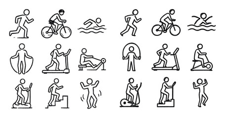 Fototapeta premium Cardio Icon Set
