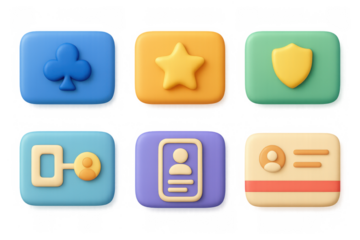 Modern vibrant membership icons for digital design and interface applications
