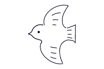 Simple Line Art Bird Flying