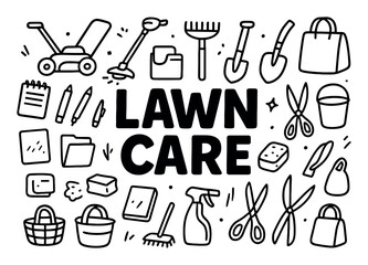 Lawn Care Tools Doodle