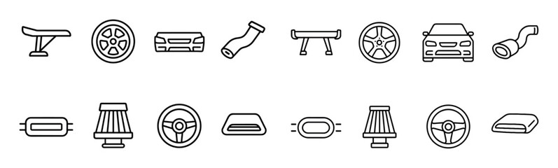 Minimalist Car Tuning Icons