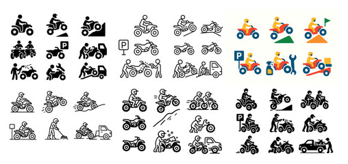 Fototapeta premium Atv icons collection and activities