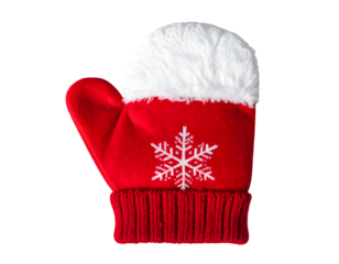 Christmas mitten isolated on transparent background