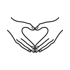 Fototapeta premium Hands forming a heart shape outline