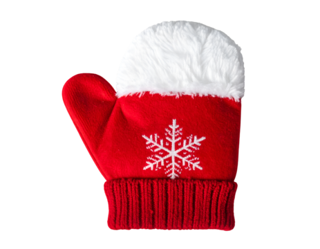 Christmas mitten isolated on transparent background - Powered by Adobe