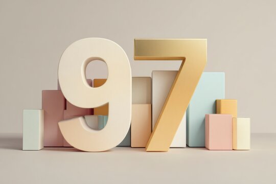 Colorful Number Composition with Blocks and Number Ninety-Seven