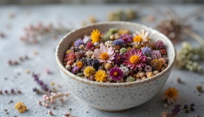 bowl of cereal with lavender