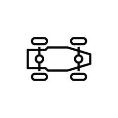 Car chassis line icon representing the undercarriage structure of an automobile