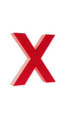 Obraz premium Red letter X three dimensional design modern style bold color isolated transparency background graphic element creative concept visual