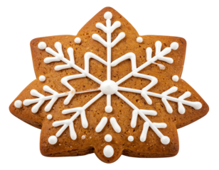 Gingerbread cookie isolated on transparent background