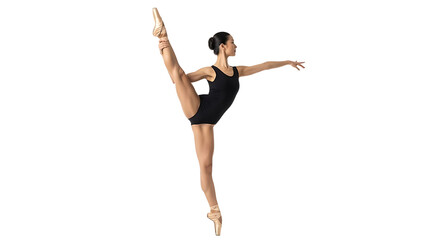 An elegant ballerina performing a graceful pose, highlighting the beauty and flexibility of the art form