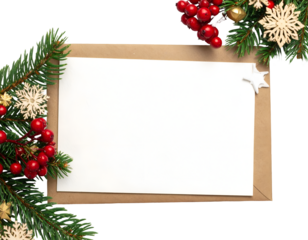 Holiday greeting card isolated on transparent background
