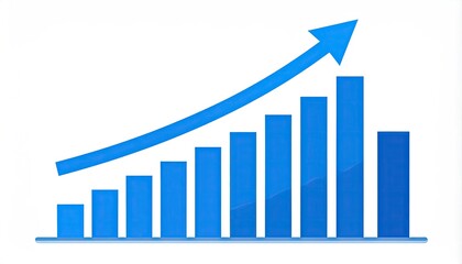 Blue bar graph with upward trend
