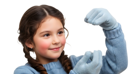 A Young Girl Delicately Holding Something