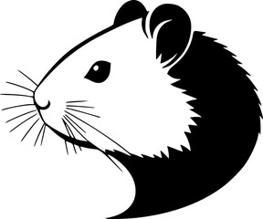Hamster Head Silhouette Vector for Pet Shop and Animal Design