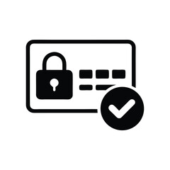 Padlock rests atop a card behind credit, symbolizing financial security in black and white