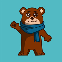 bear wwwearing scarf