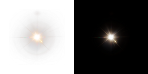 PNG Lens Flare Overlay with Bright Radiance on transparent background