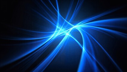 Dynamic blue glowing lines creating abstract energetic light streams isolated on transparent background, isolated on white background, Vector, illustration