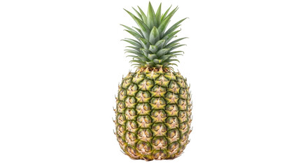 Isolated vibrant close-up of a fresh ripe pineapple ready to eat, tropical fruit goodness