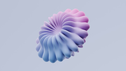 3d rendering of a colorful spiral shape floating in space with soft lighting and smooth surface details