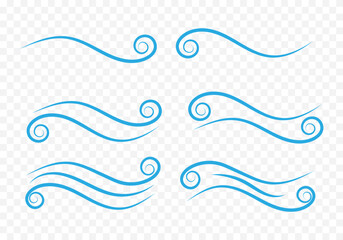 Set of graphic elements of water, liquid, or air for logo and label design. Eps 10