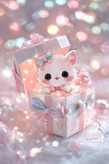 cat and gift box