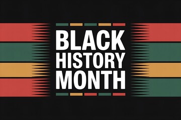 Black history month colorful vintage style graphic with bold text