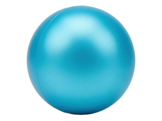 Isolated aqua blue exercise ball for fitness, training, gymnastics, yoga, pilates
