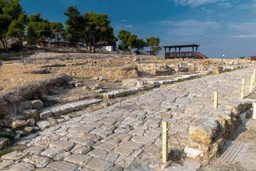 Archaeological ruins of the ancient city at Sepphoris Zippori National Park in northern Israel, with natural Galilee landscape, stone walls and excavations under clear daylight 
