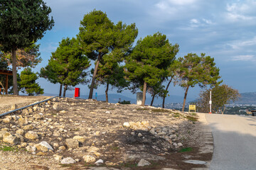 Archaeological ruins of the ancient city at Sepphoris Zippori National Park in northern Israel, with natural Galilee landscape, stone walls and excavations under clear daylight 