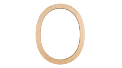 Isolated wooden ring frame for handcrafts or creative projects, minimalist design