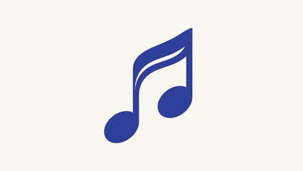 Vector illustration of royal blue music notes on soft white background for design