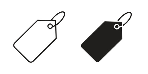 Label icons in line designs. solid silhouette style in black