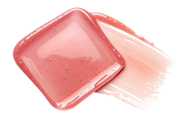 Transparent background with light red ink. Liquid texture. Pre-cut.