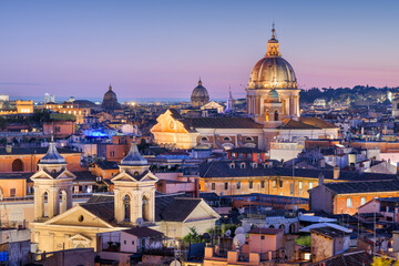 Rome, Italy Cityscape at Dusk