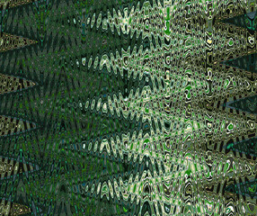 Abstract zigzag pattern with waves in green, blue and gray tones. Artistic image processing created by floral photo. Beautiful multicolor pattern for any design. Background image