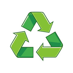 Obraz premium Green Recycle Symbol Icon Circular Arrows Triangle for Sustainable Resources