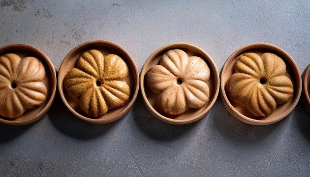 Row Of Catalan Panellets On Rustic Gray Surface