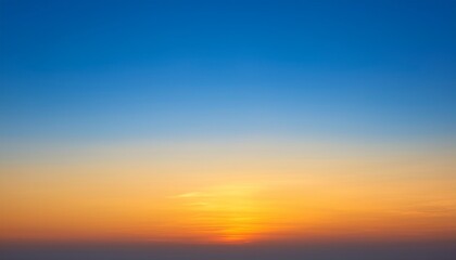 Bright Sunrise Sky With Warm Golden Light And Smooth Blue To Orange Gradient