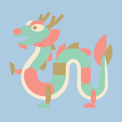 Geometric Dragon Illustration